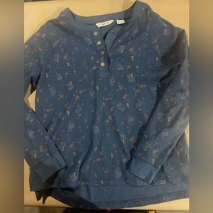 Women’s Orvis Long Sleeve Medium Navy Floral Shirt
